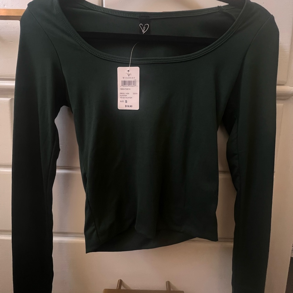 Green Cropped Long Sleeve